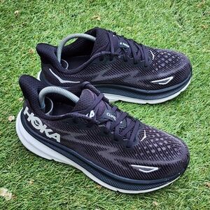 Hoka One One Black and White Sneakers